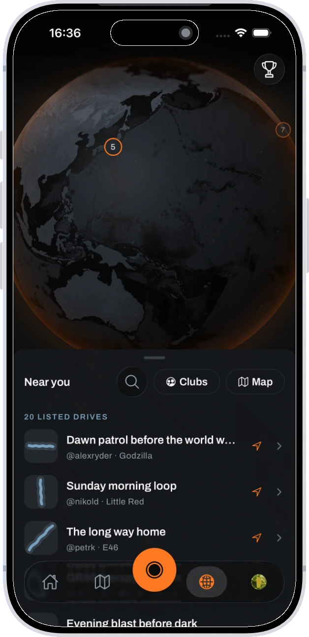 Discover - spin the globe for roads near you